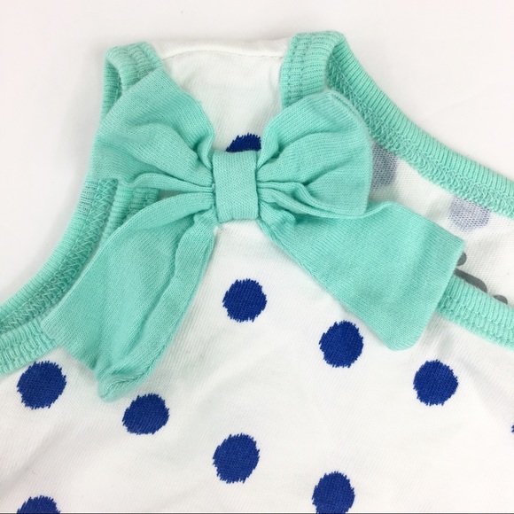 EUC Circo White w/Blue Polka Dots Onesie - Sz 6-9m - Picture 3 of 6
